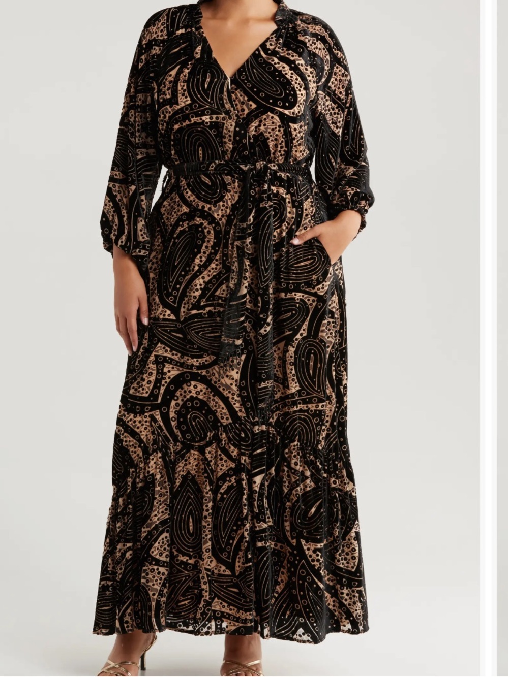 Aria Long Sleeve Burnout Velvet Maxi Dress
CIEBON 1x